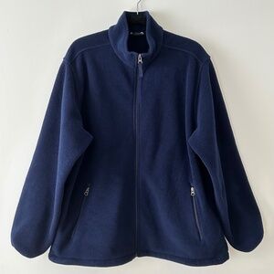 Lands End Navy Blue Aircore-200 Polartec Fleece Zip Up Jacket